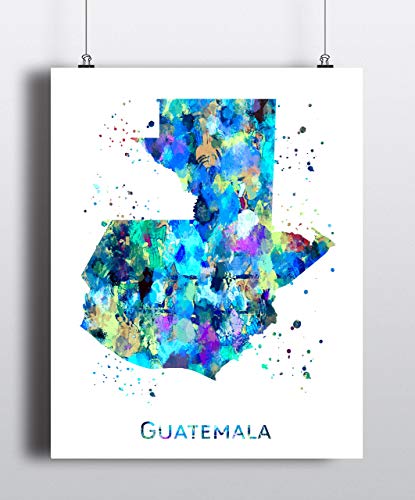A colorful map of Guatemala