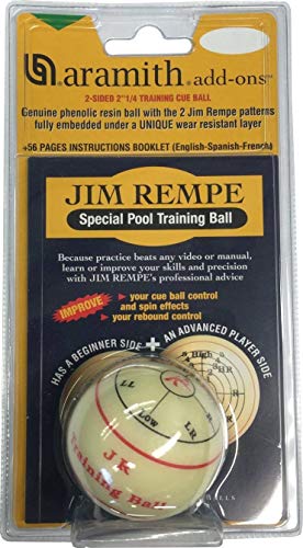 Training cue ball for pool and billiard players