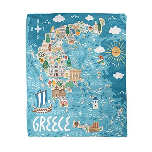 Blanket with a map of Greece
