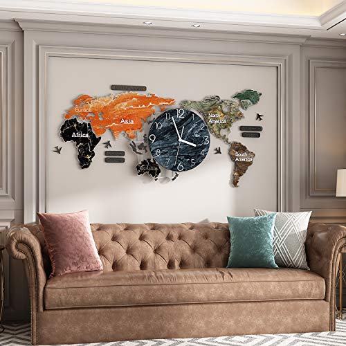 World map wall clock