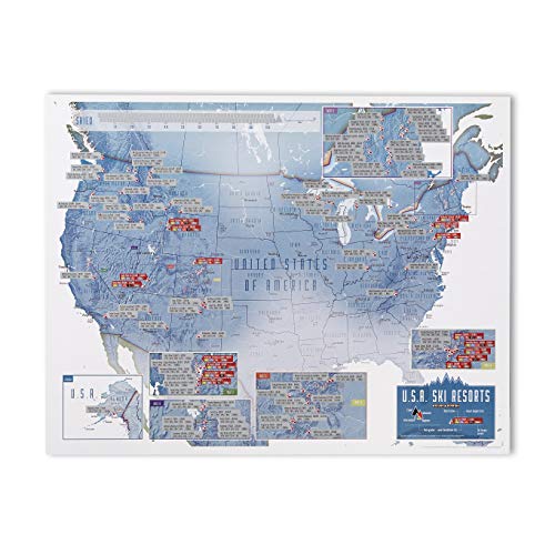 USA ski resort scratch-off poster