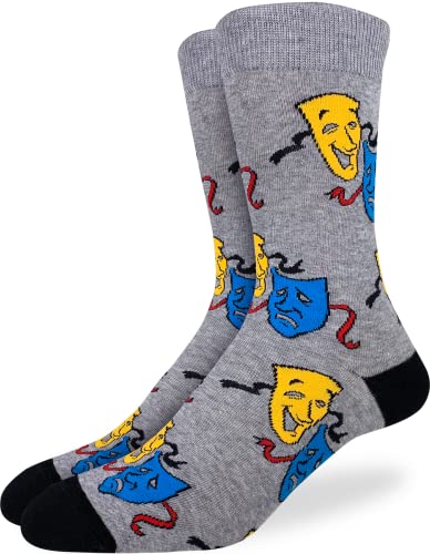Socks with a print of theatre masks