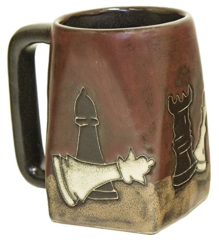 Stone mug with a chess theme