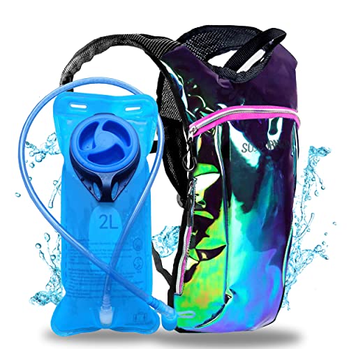Hydration backpack with a funky print