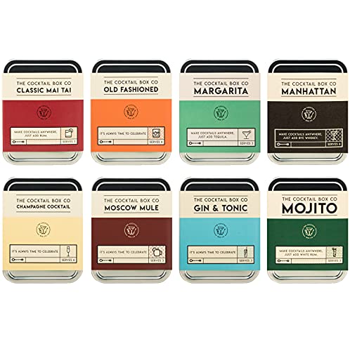 Set of 8 different cocktail travel kits