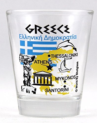 Shot glass with the map of Greece