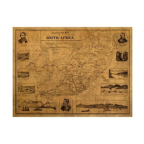 Vintage map of South Africa