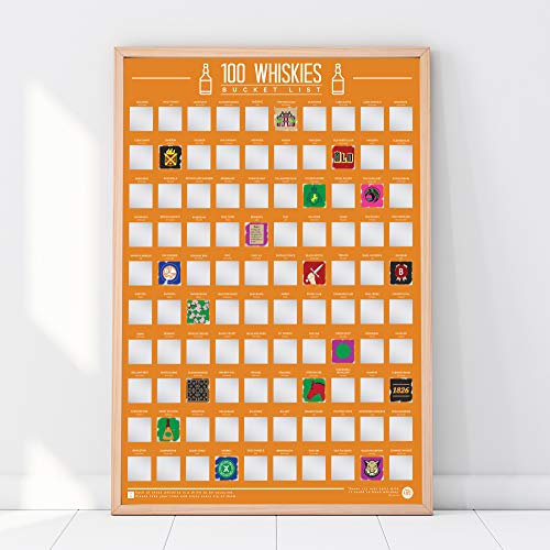 100 Whiskies Bucket List Scratch Poster