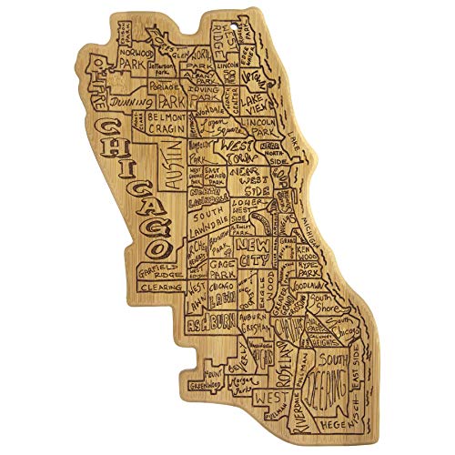 Cutting board shaped like Chicago