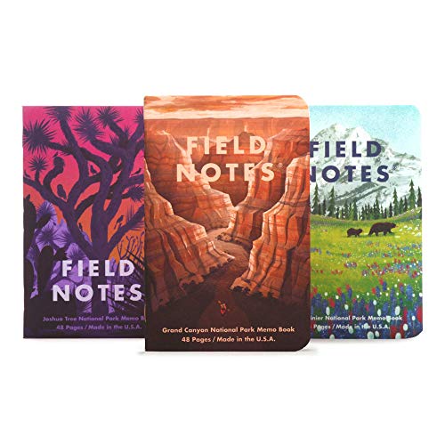 Set of three notebooks with a cover of US national parks