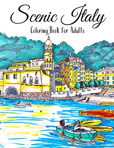 Coloring book for adults in Italy theme