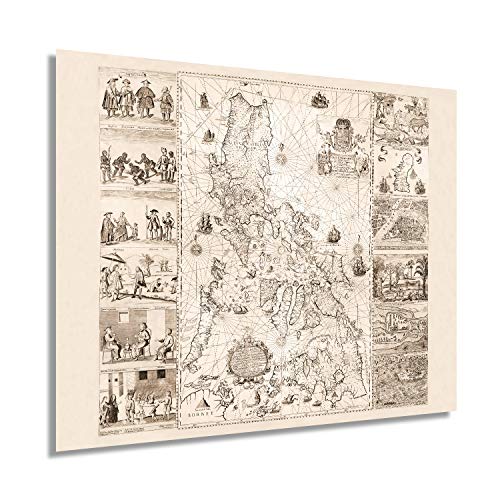 Vintage map of the Philippines