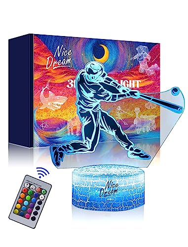 A night light in the shape of a baseball player