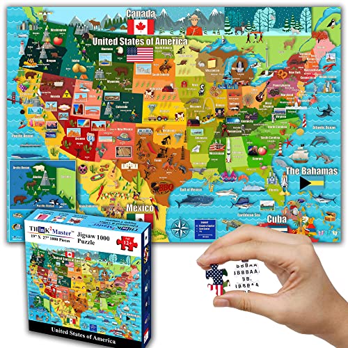 Jigsaw puzzle of the US with animations