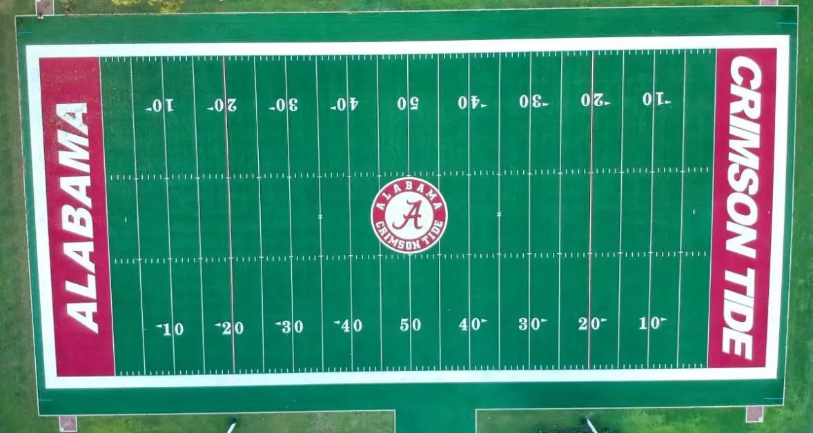 Footbal field of the Alabama Crimson Tide
