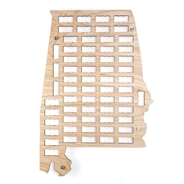 Map of Alabama with holes for wine corks