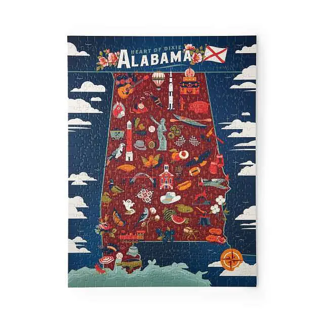 Jigsaw puzzle of the map of Alabama