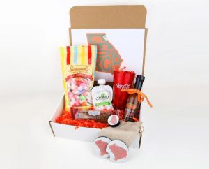 An American-themed gift box with items from Georgia state