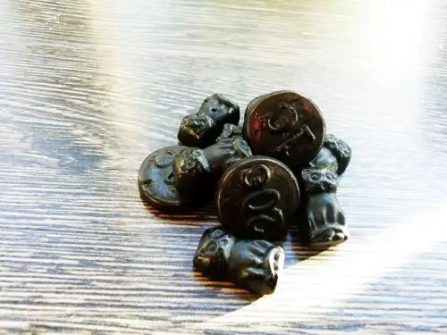 Black coin-shaped licorice