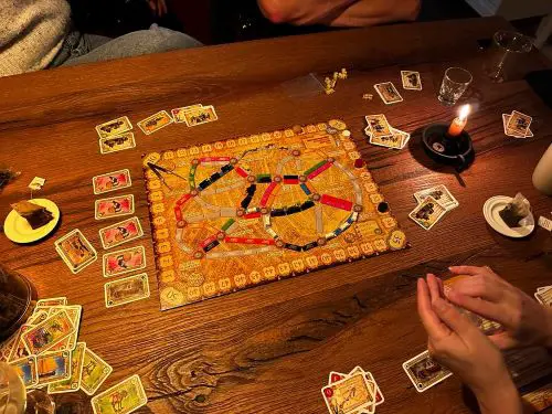 Ticket to Ride board game with Amsterdam map