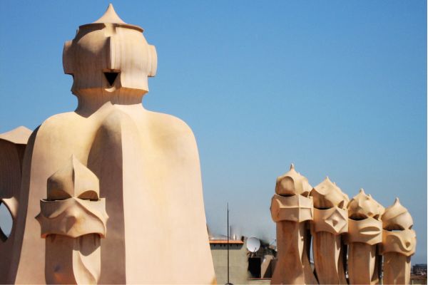The roof top of Casa Milo in Barcelona
