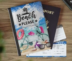 Beach-inspired passport cover