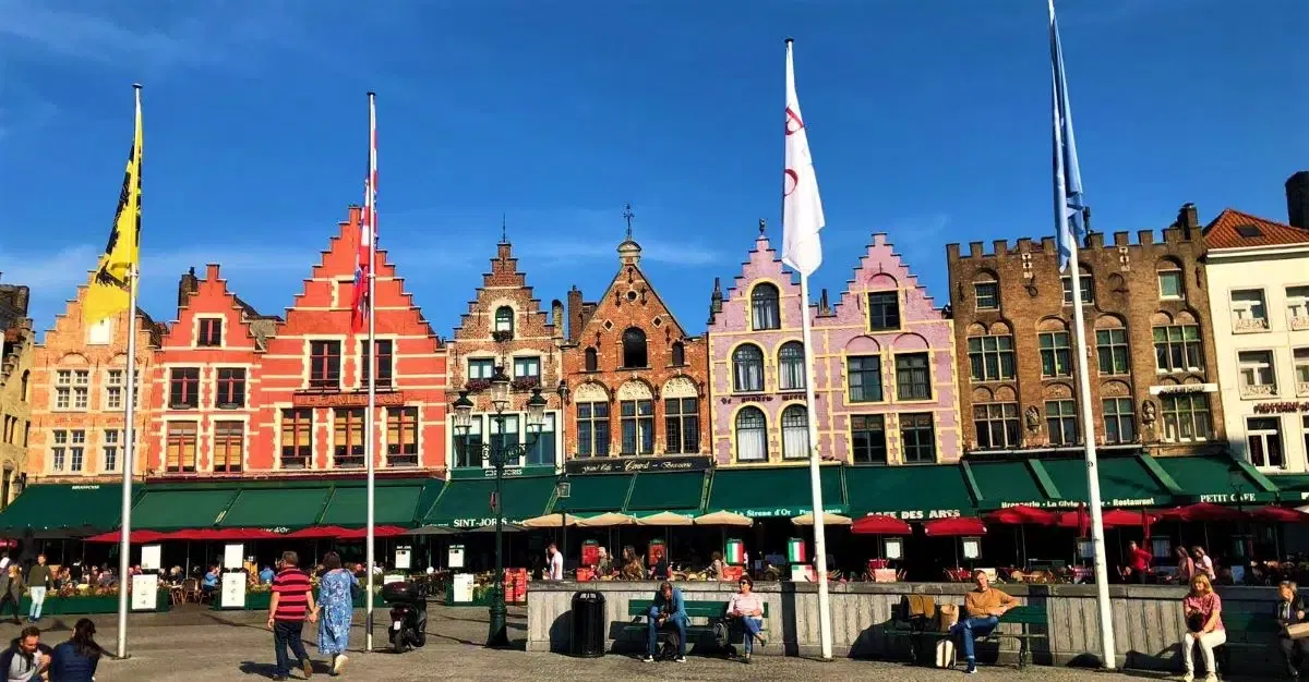 Colorful houses in Burges, Belgium