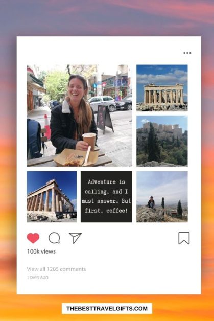 An instagrame sample post for Bon voyage