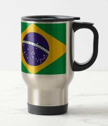 Travel mug with flag of Brazil
