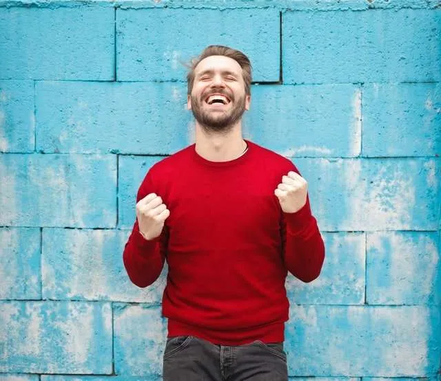Man cheering