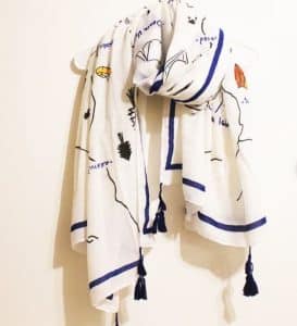 A scarf with the map of California