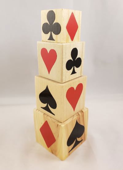 Cubes with the suits of playing cards