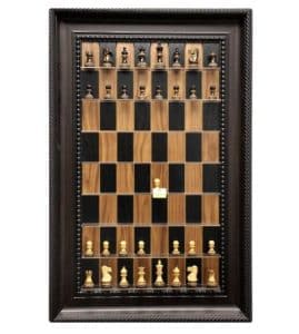 A chessboard that can be hung on the wall
