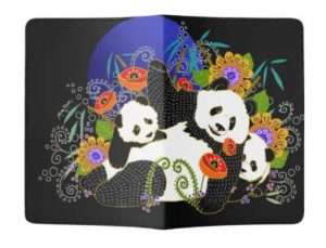 Passport cover with pandas