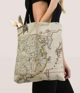 Tote bag with ancient China map