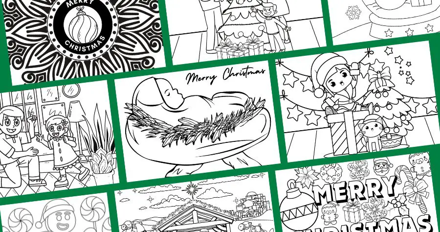 christmas coloring pages Nine Christmas coloring pages