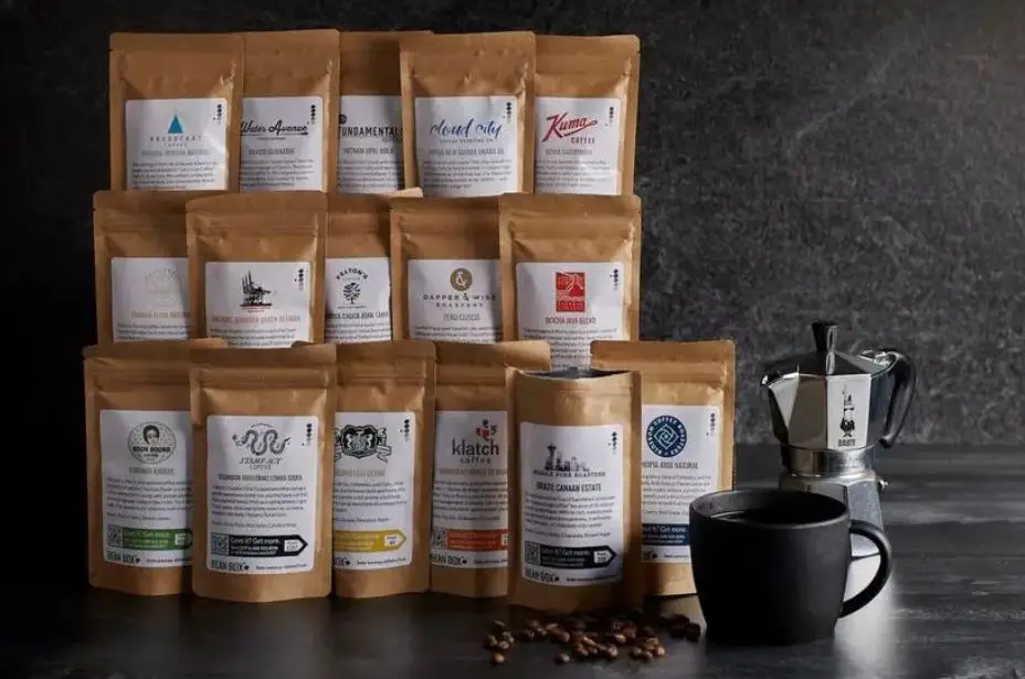 Collection of coffee bean bags