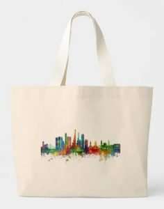 Tote bag with skyline of Bogotá
