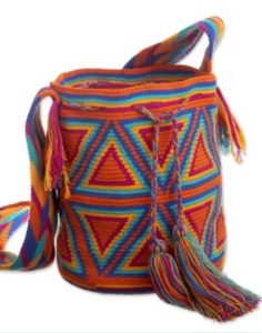 A colorful handmade bag from Colombia