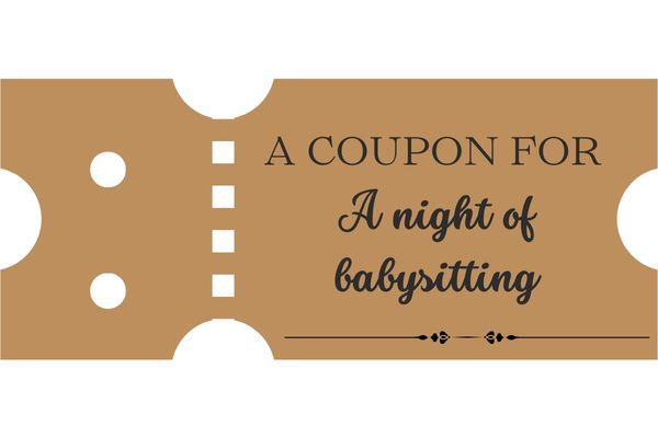 A selfmade coupon with : A night of babysitting