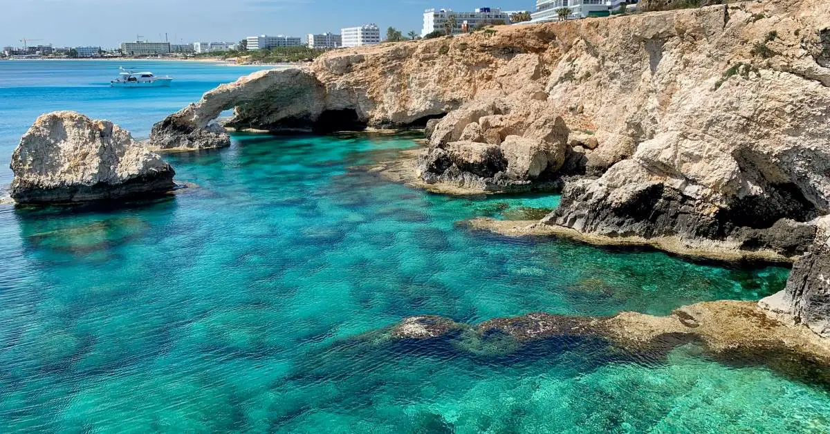 Blue sea and rocks in Cyprus