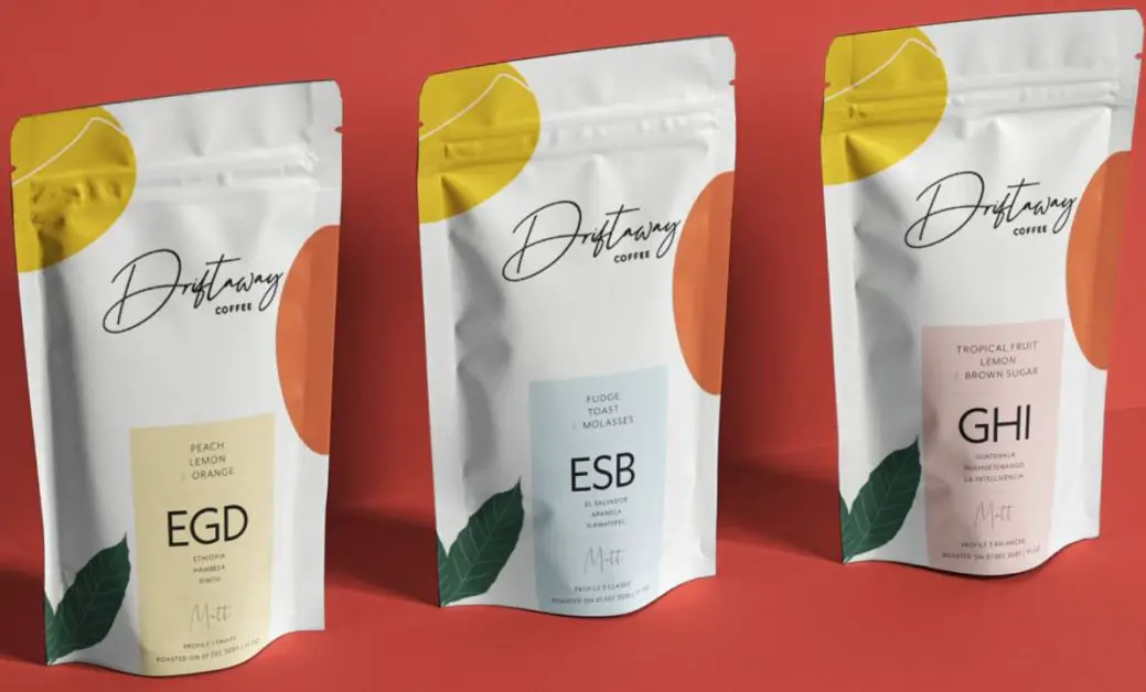 Three bags of sustainable coffee