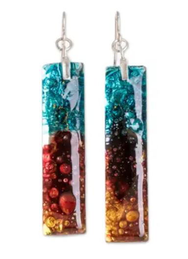 Earrings with colorful stones
