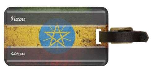 Luggage tag with flag of Ethiopia