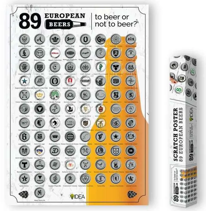 Poster with 89 European beers