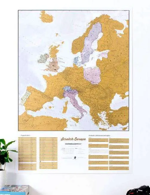 Scratch-of map of Europe