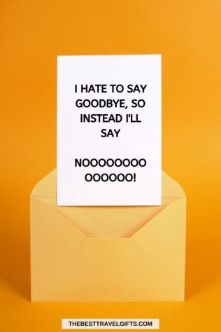 A card with a funny goodbye message.