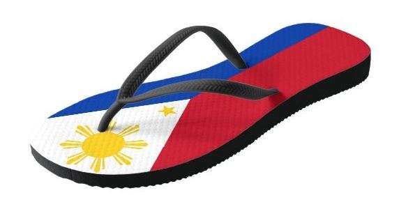Flip flops with the Philippines flag