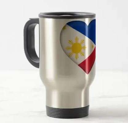 Travel mug with flag of the Philippines