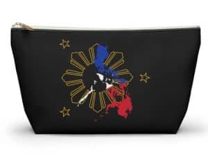 A black make-up bag iwth the sun from Philippines
